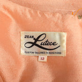 Large 1960s Peach Dress Deadstock Bead Embroidered Empire Waist Babydoll