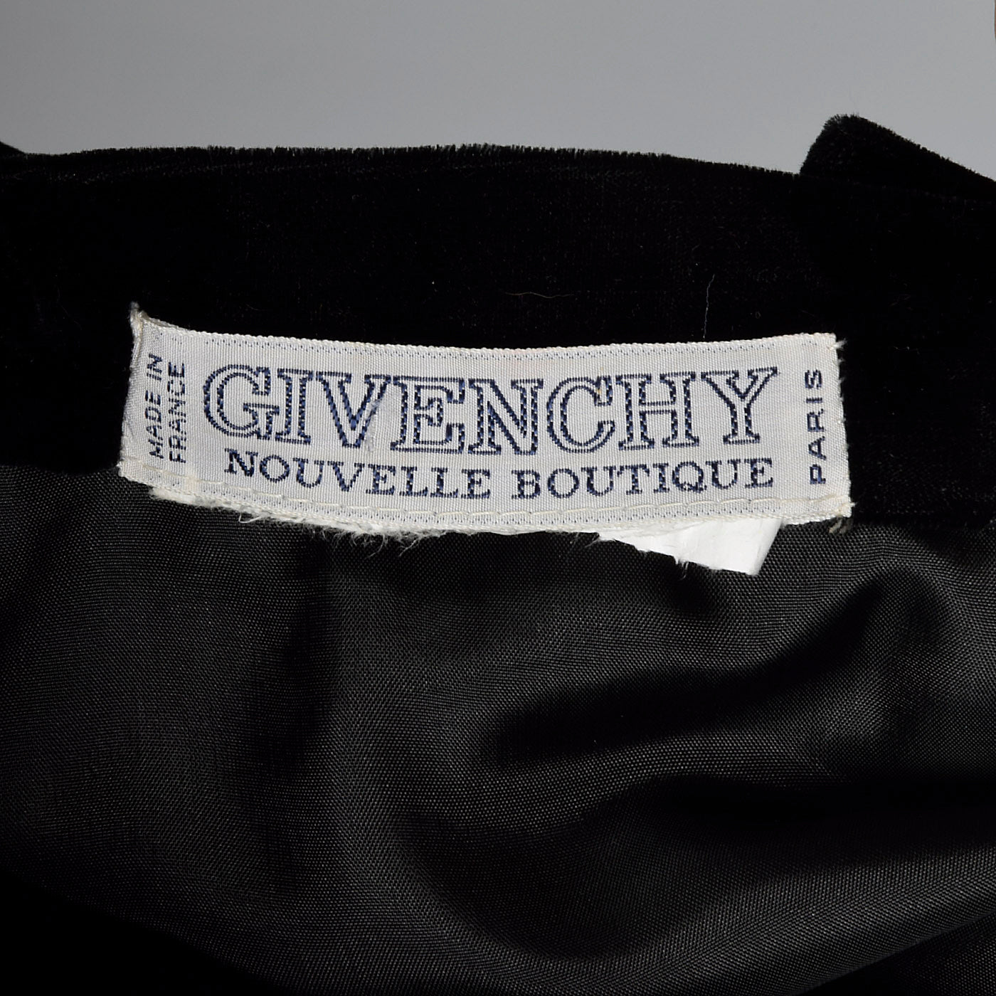 1980s Givenchy Nouvelle Boutique Black Velvet Skirt Suit