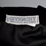 1980s Givenchy Nouvelle Boutique Black Velvet Skirt Suit