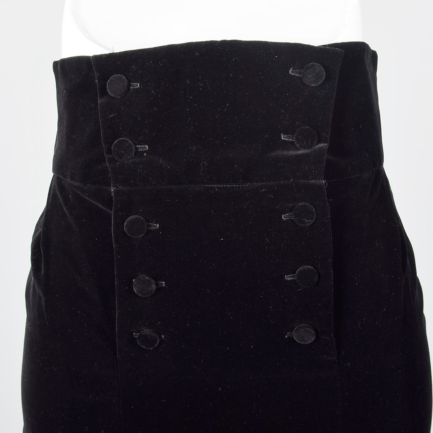 1950s High Waist Black Velvet Skirt