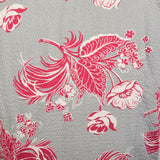 XXL 1950s Seersucker Wrap Dress Novelty Print Grey Hot Pink Casual Summer Day Dress House Dress