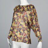 1980s Gianni Versace Sheer Bohemian Silk Blouse