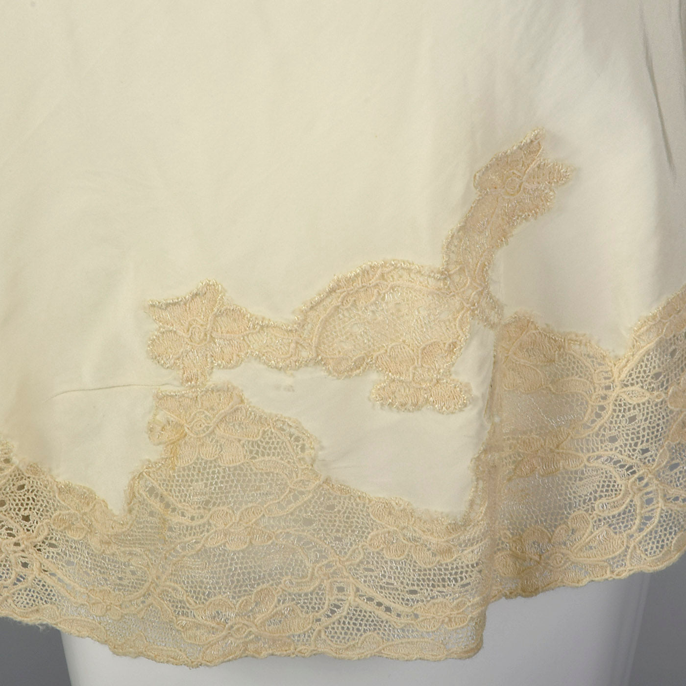 1940s Cream Tap Pants with Lace Trim