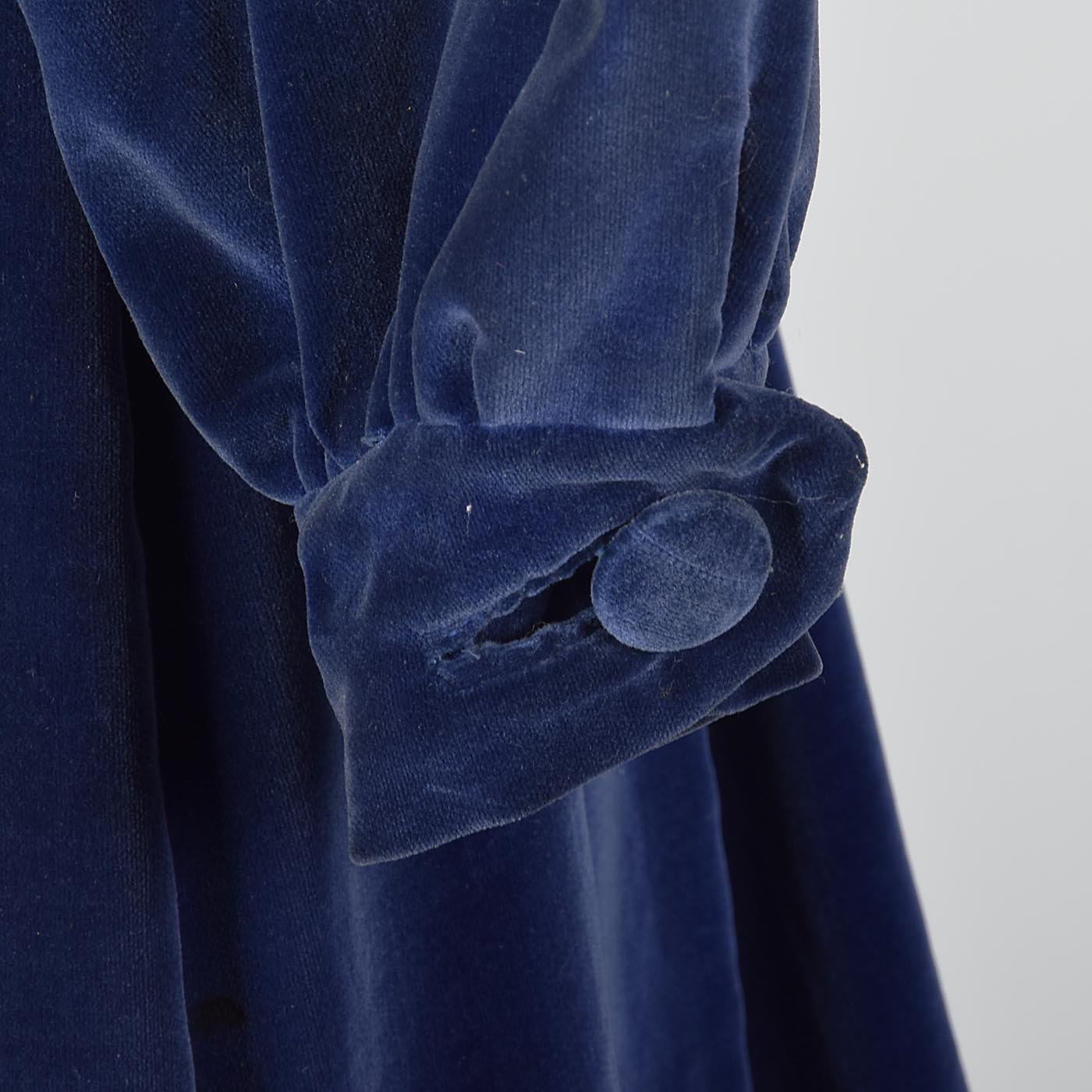 1940s Blue Velvet Princess Coat