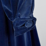 1940s Blue Velvet Princess Coat