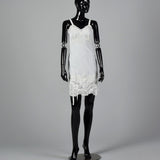 1960s White Nylon Slip with Lace Trim
