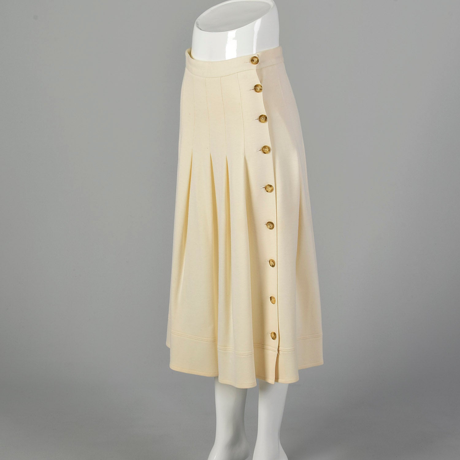 XS Sonia Rykiel 1990s Cream A-line Skirt