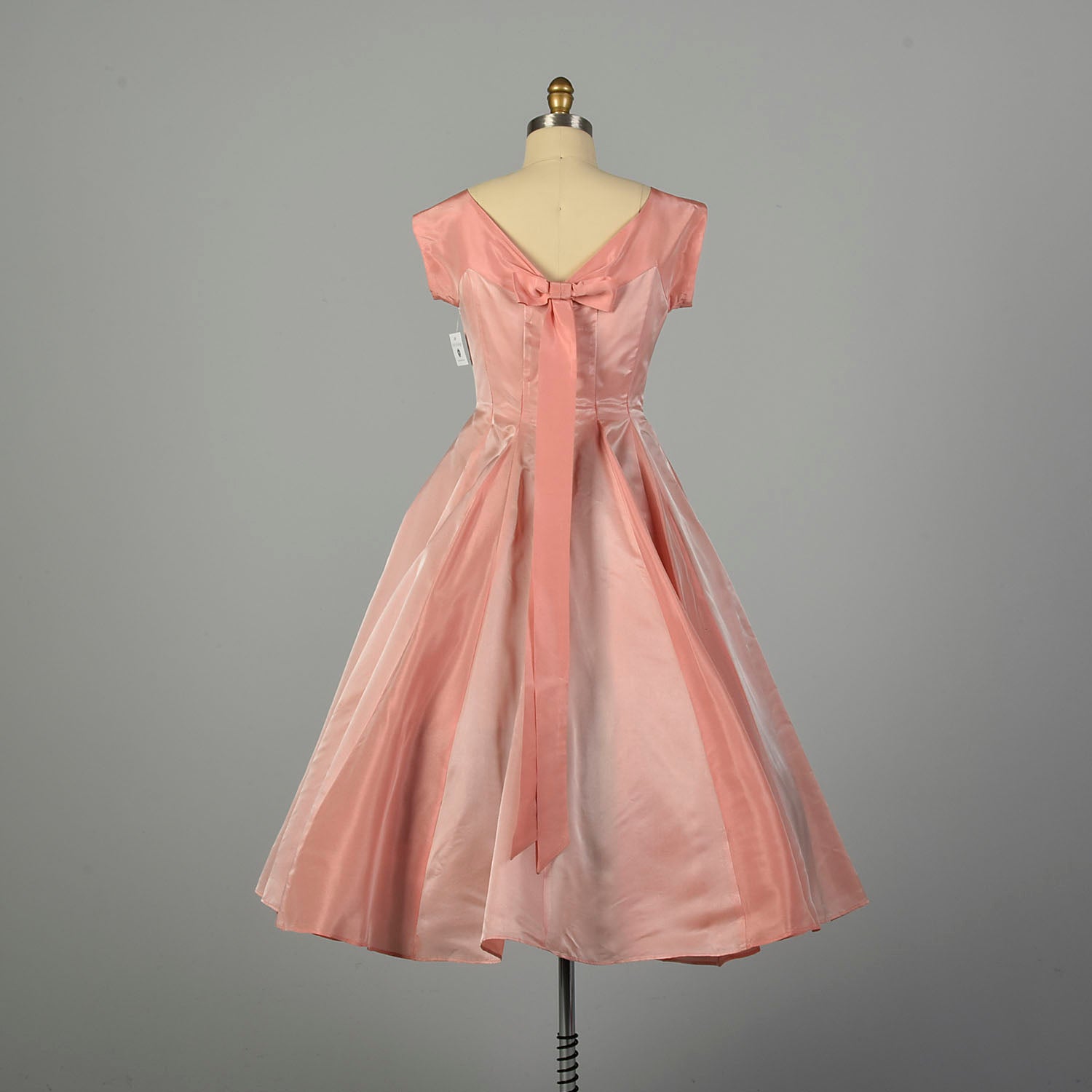 Medium 1950s Dress Pink Fit and Flare Circle Skirt Prom Evening Cocktail Gown