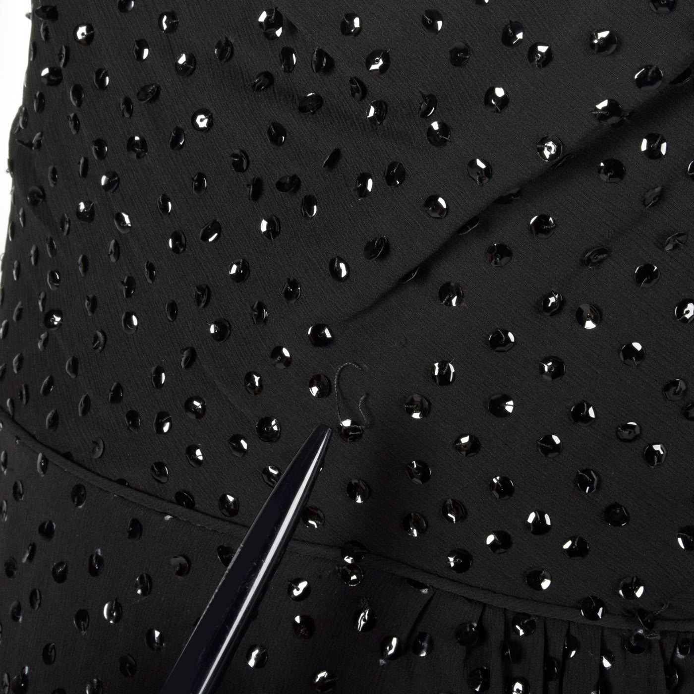 Medium 1960s Deadstock Black Sequin Dress