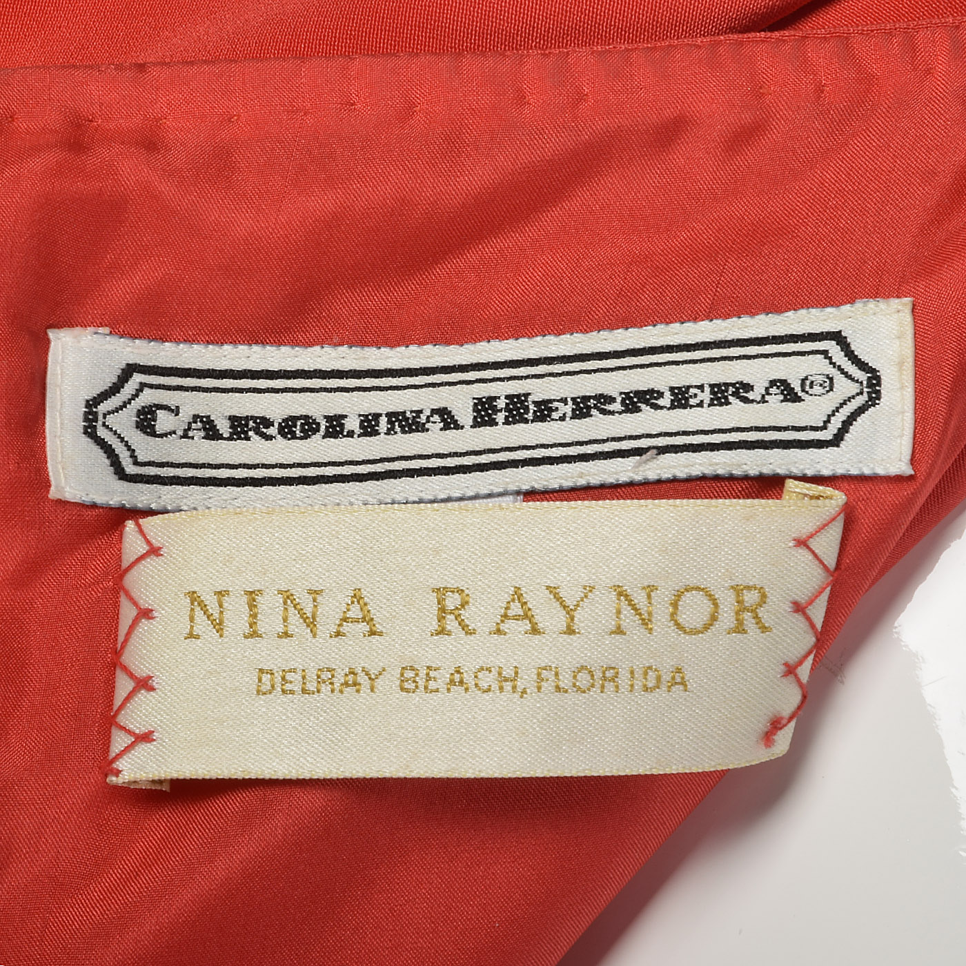 1990s Carolina Herrera Red Silk Dress with Wrap Skirt