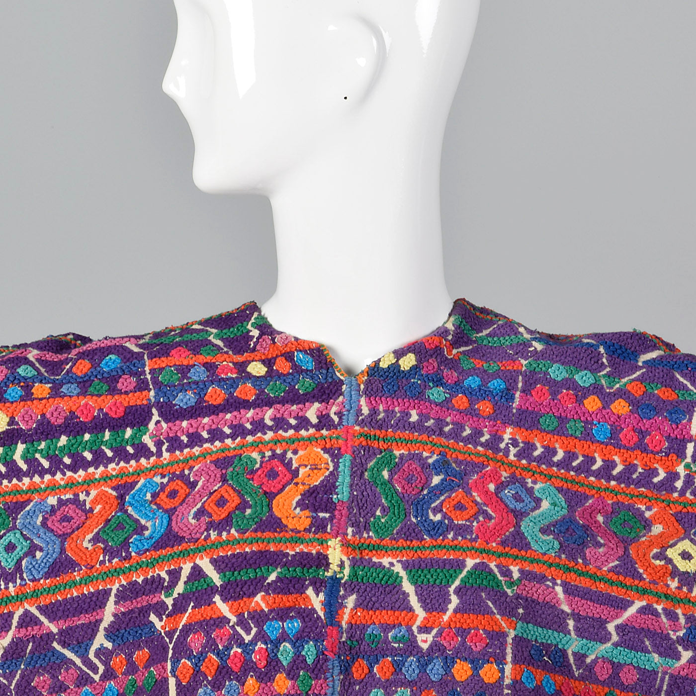 1930s Bohemian Hand Loomed Cotton Huipil Poncho