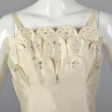 1960s Off White Formal Evening Gown or Wedding Dress
