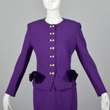 1980s Louis Feraud Purple Skirt Suit