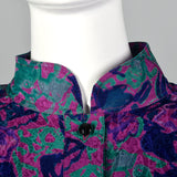 1980s Emanuel Ungaro Purple Floral Print Dress