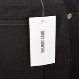 Small Helmut Lang Spring 2003 Black Jeans White Applique Designer Cotton Pants