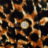Medium 1960s Leopard Jumpsuit Rayon Velvet Palazzo Sexy Loungewear