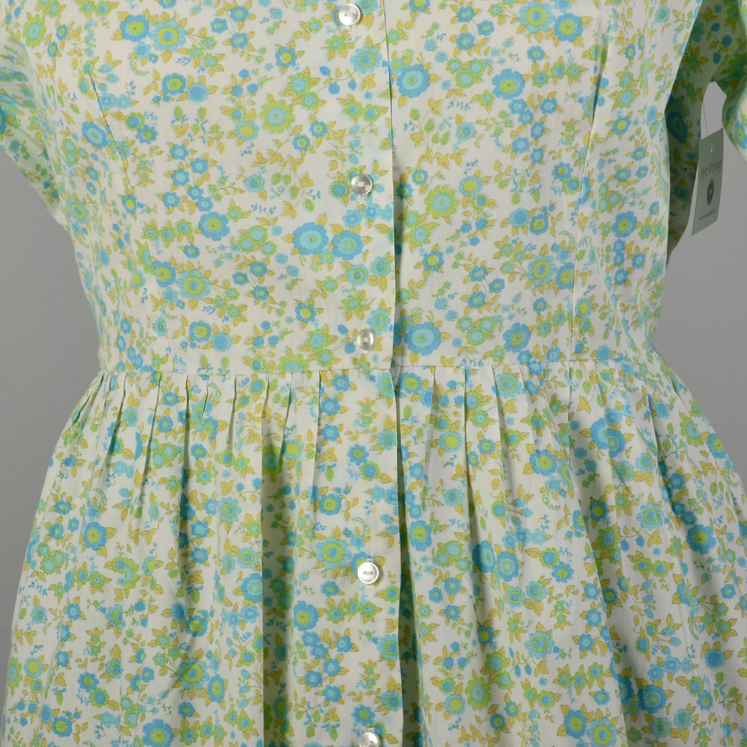 3XL 1960s Day Dress Short Sleeve Volup Casual Cotton Floral Summer