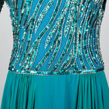 Sequined Bob Mackie Gown with a Layered Silk Chiffon Skirt