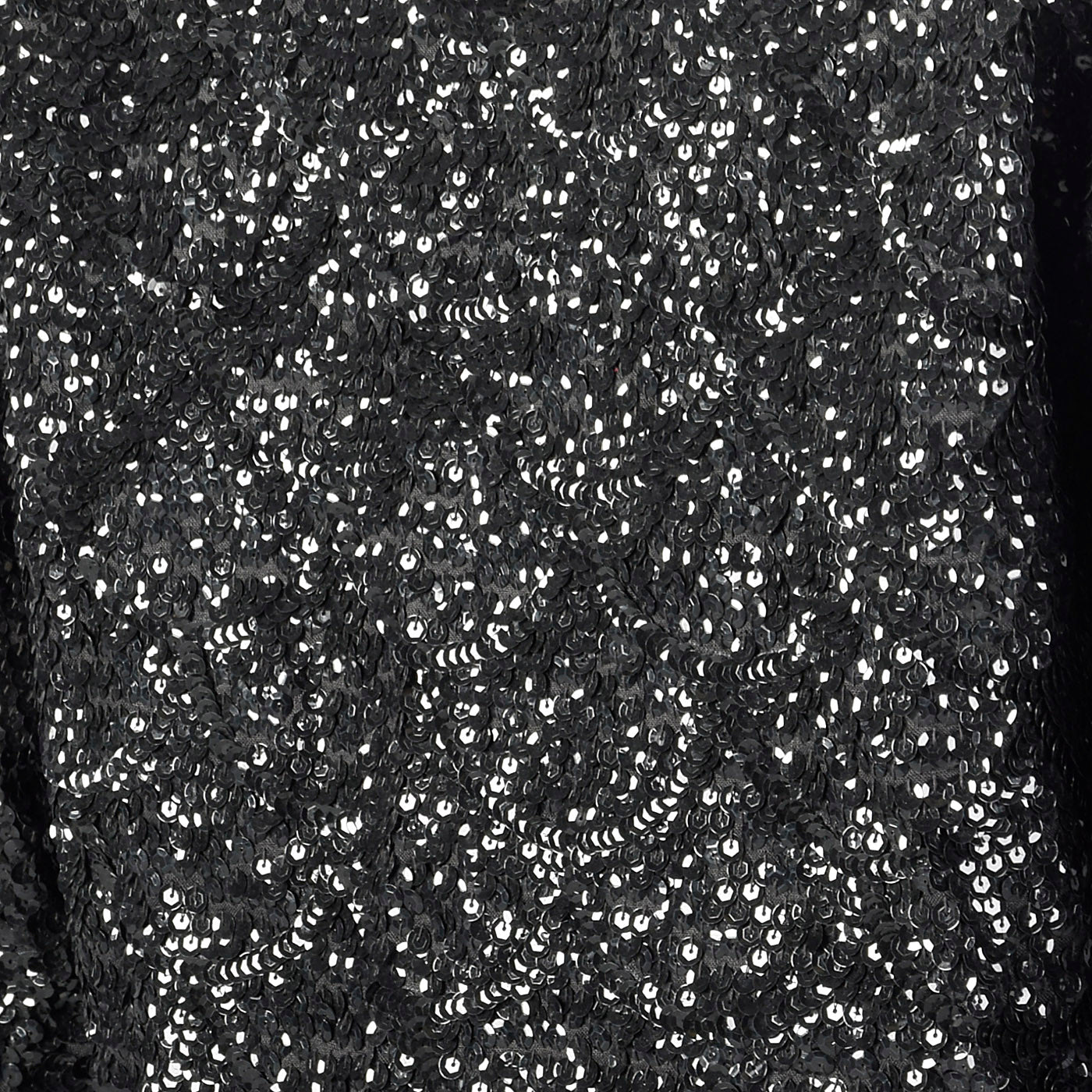 1960s Black Sequin Top with Scalloped Hem