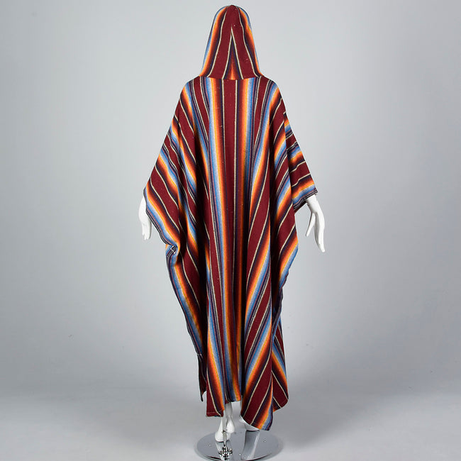 1970s Hooded Blanket Poncho