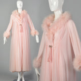 Claire Sandra by Lucie Ann Pink Neglige Robe with Feather Collar