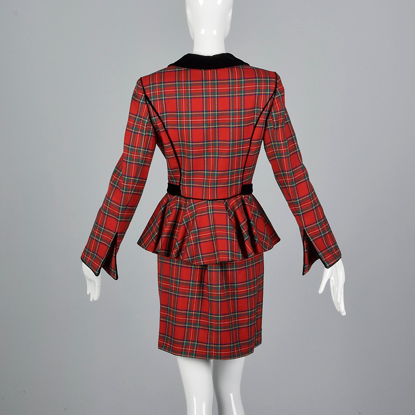 1990s Emanuel Ungaro Parallele Two Piece Plaid Skirt Suit