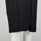 Medium Louis Feraud Wrap Dress 1990s Wool Black Long Sleeve
