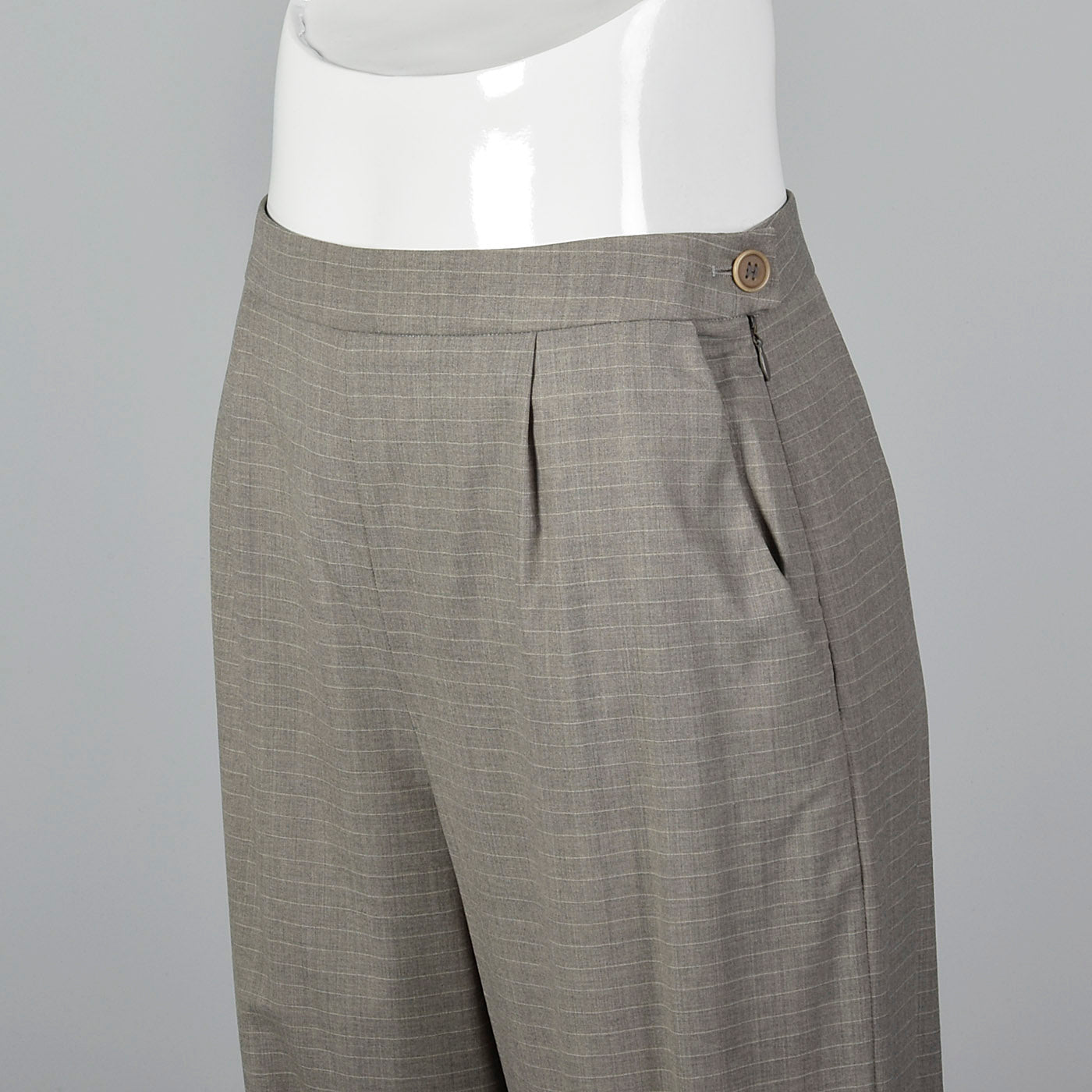 1990s Hermès Wool Pants in Heathered Gray