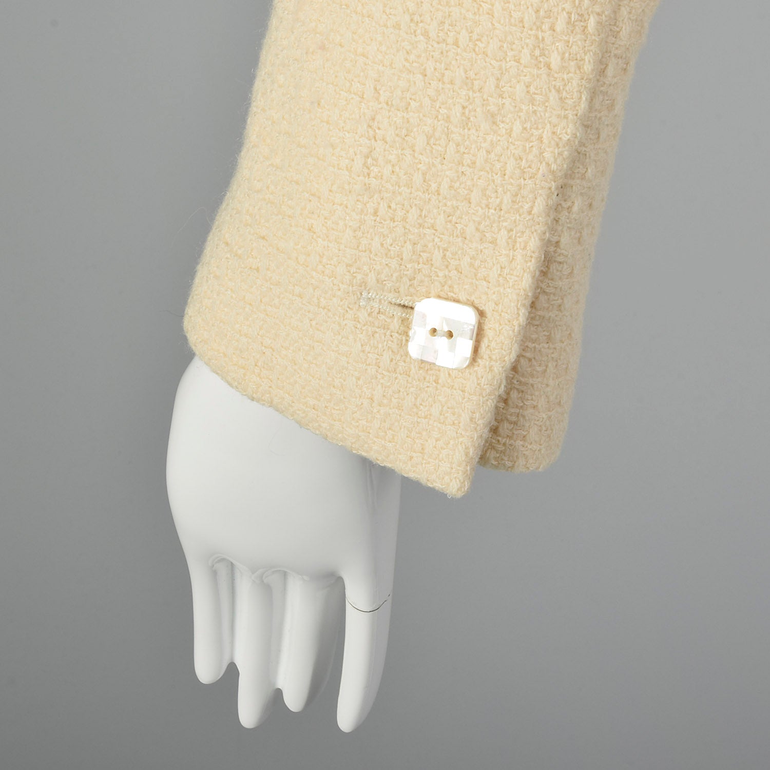Medium Chanel 1990s Cream Wool Jacket