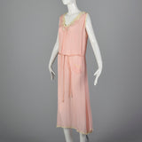 1920s Pink Silk Nightgown with Belt