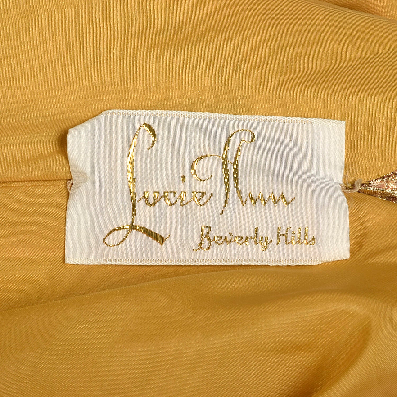 1960s Lucie Ann Flowy Metallic Gold Kaftan