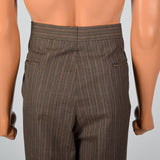 Large 1960s Brown Pinstripe Pants