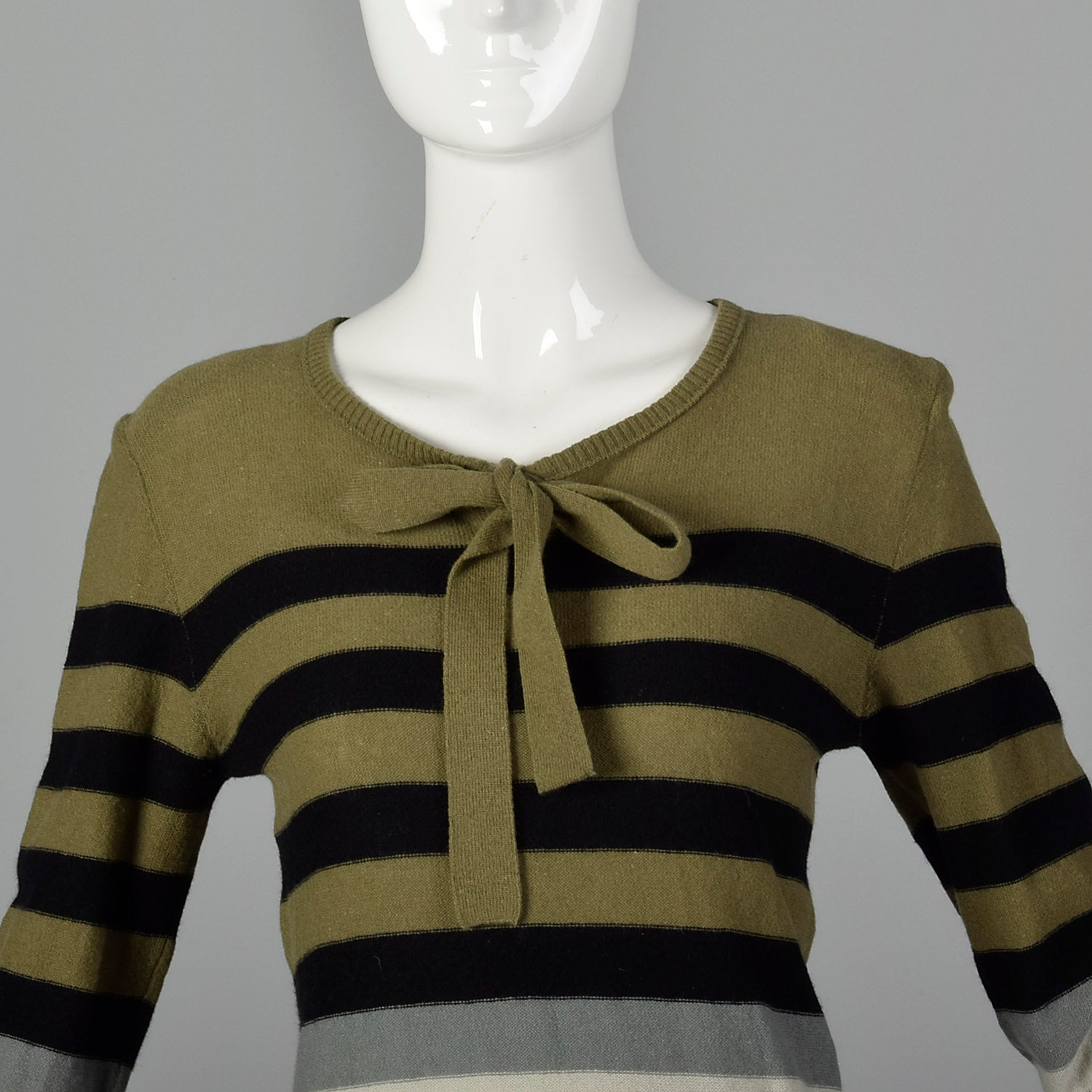 Sonia Rykiel 1990s Lightweight Green Stripe Sweater