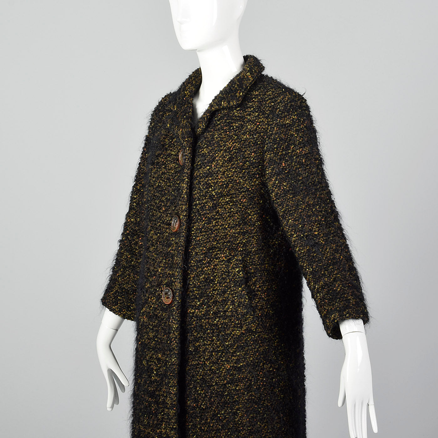 1960s Black Mohair Coat