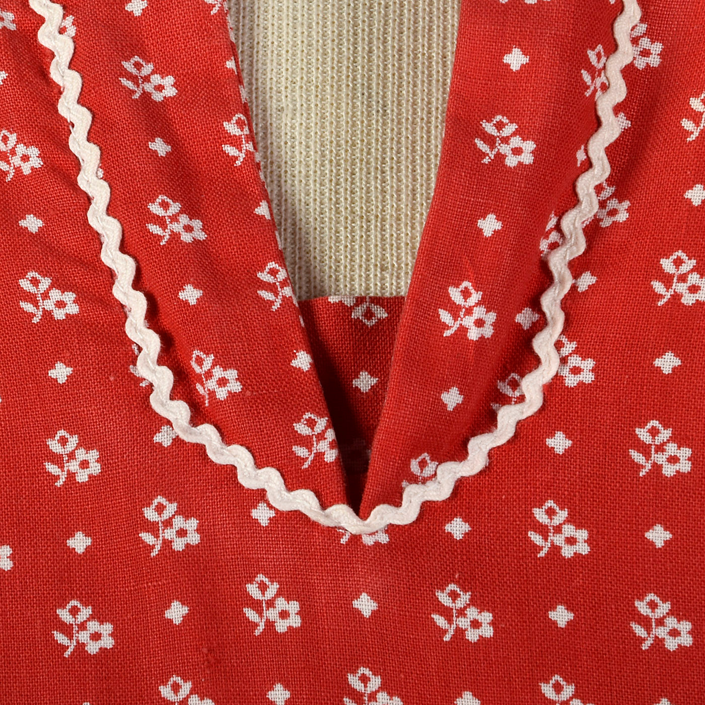 1950s Lanz Red Cotton Fit and Flare Dress