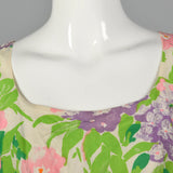 1970s Floral Maxi Dress with Bishop Sleeves
