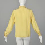 Medium 1950s Pale Yellow Silk Blouse