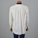 2000s Comme des Garcons White Cotton Circle Print Shirt