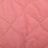 1950s Pink Quilted Pajama Set with Gold Topstitching