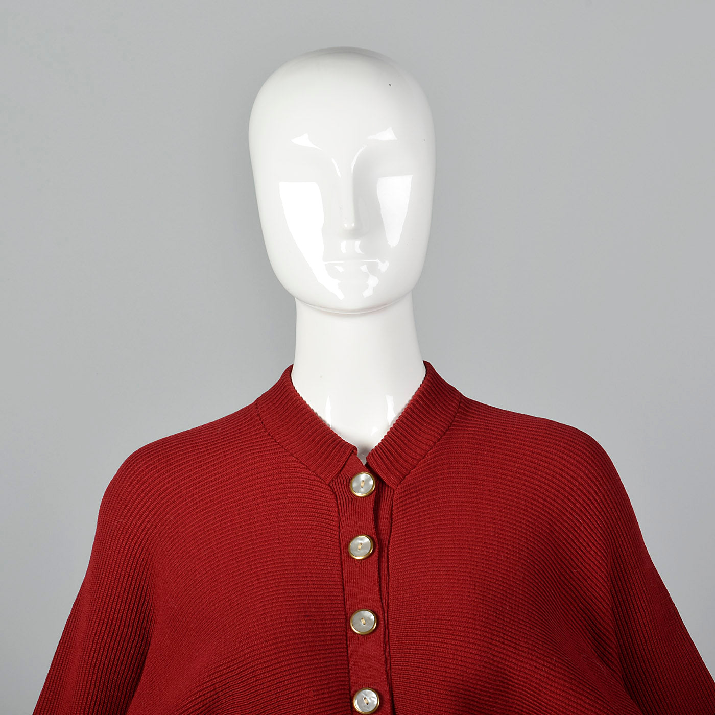 1950s Dark Red Cardigan with Dolman Sleeves