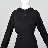 1940s Black Knit Dress with Tails