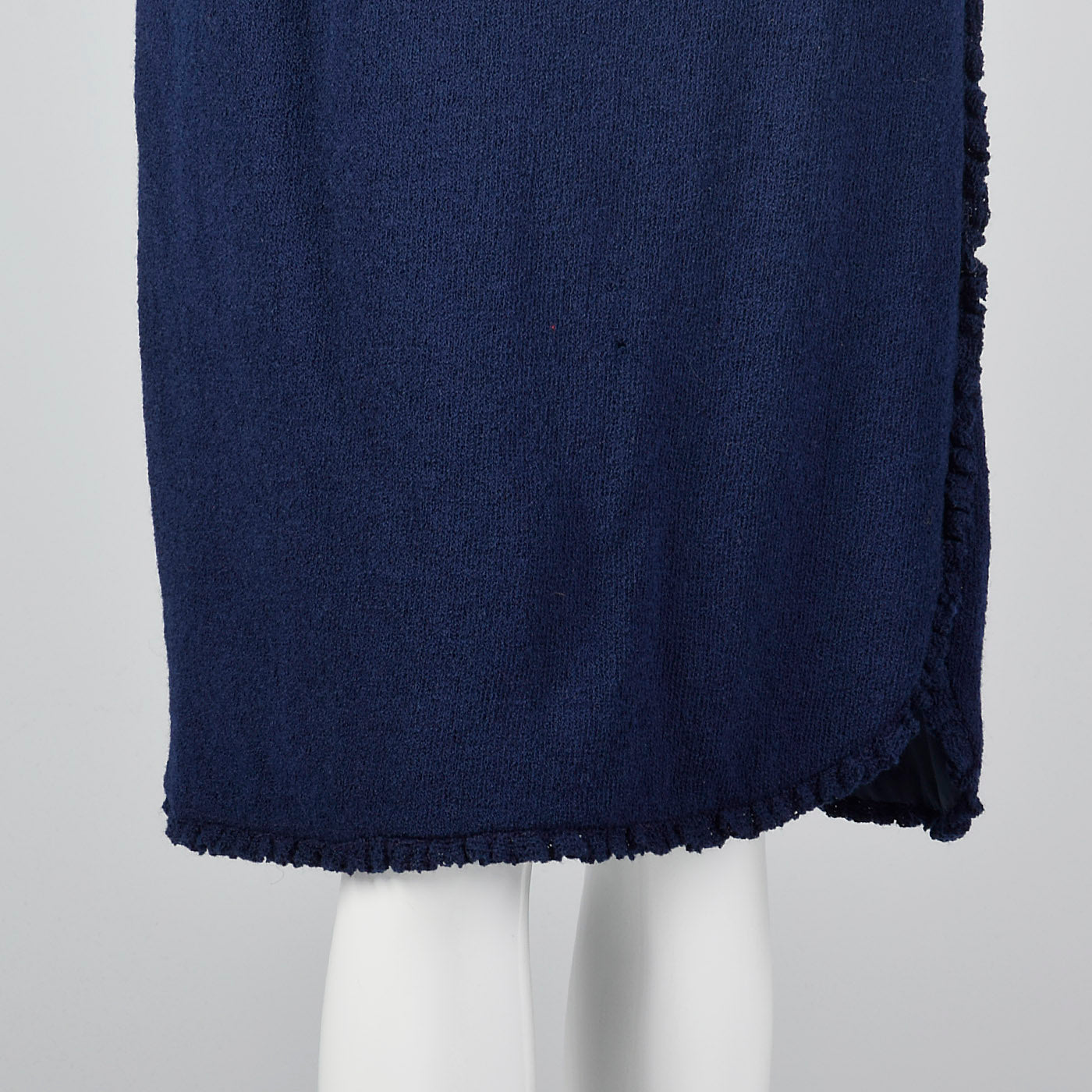 Medium 1970s Bill Blass Skirt Suit Navy Blue Knit Jacket