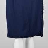 Medium 1970s Bill Blass Skirt Suit Navy Blue Knit Jacket