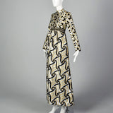 1970s Silver and Gold Metallic Dress