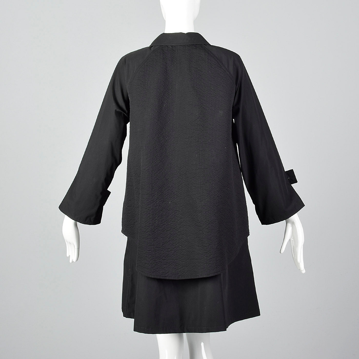 1980s Geoffrey Beene Black Swing Coat