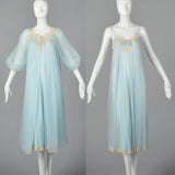 1950s Blue Nightgown and Peignoir Set
