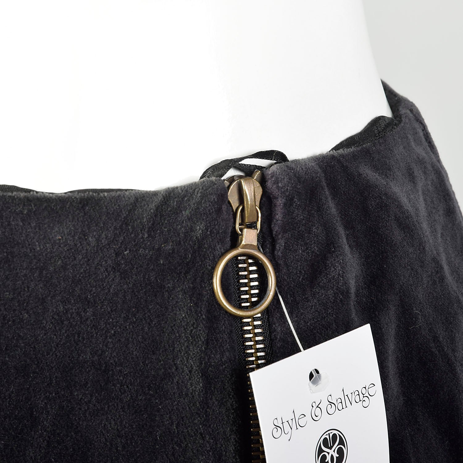 Medium 2005 Skirt Lanvin Winter Collection Zip Side Grey Velvet Ruffle