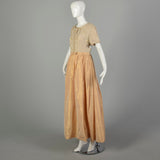 Medium 1990s Escada Couture Dress Blush Summer Short Sleeve Beaded Evening Gown