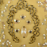 1960s Yellow Chiffon Beaded Dress