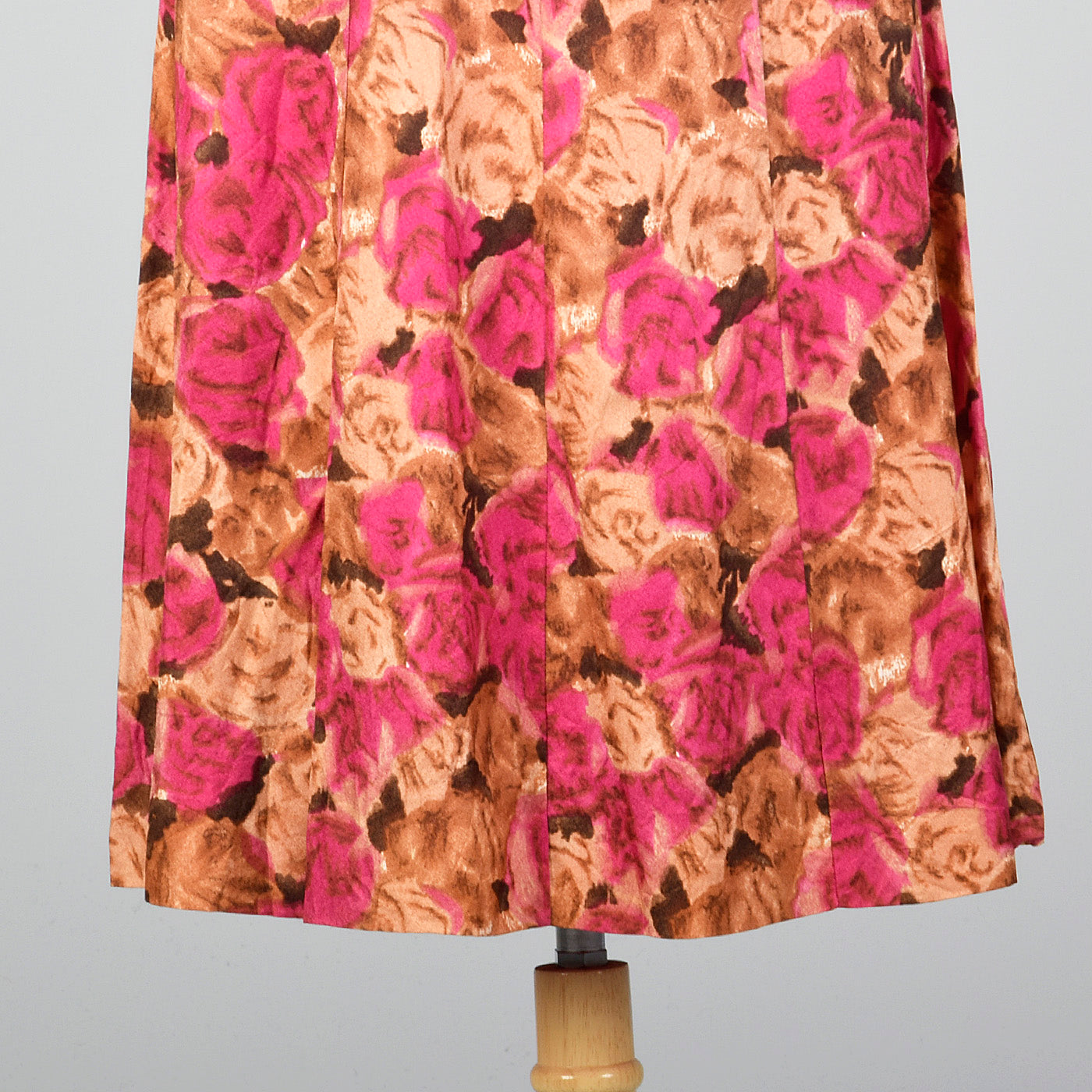 1950s Floral Dress with Sheer Detail Collar and Sleeves